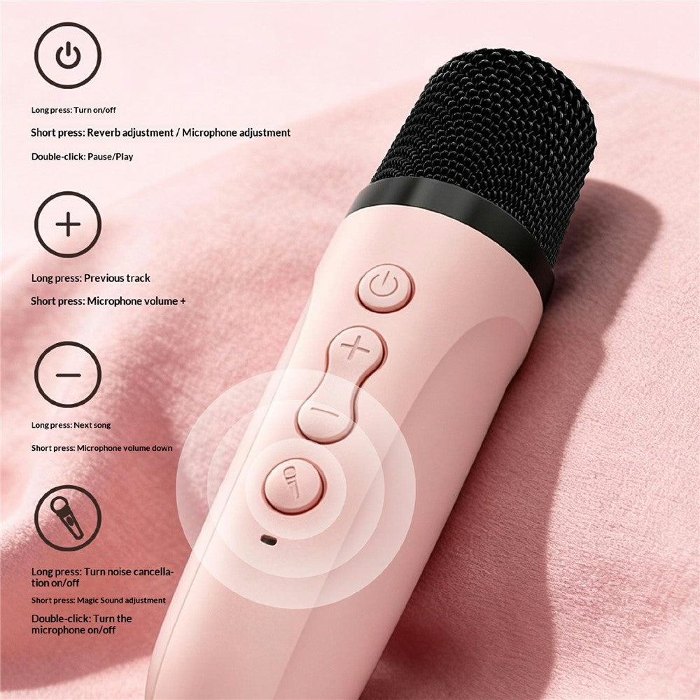 P16 Bluetooth-kompatibel 5.4 Bærbar Karaokehøjttaler med Dobbelt Mikrofon RGB Omgivelseslys Vækkeur