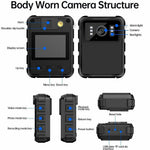 L9 Waterproof Body Worn Camera Wearable Camera Bodycam for Law Enforcement