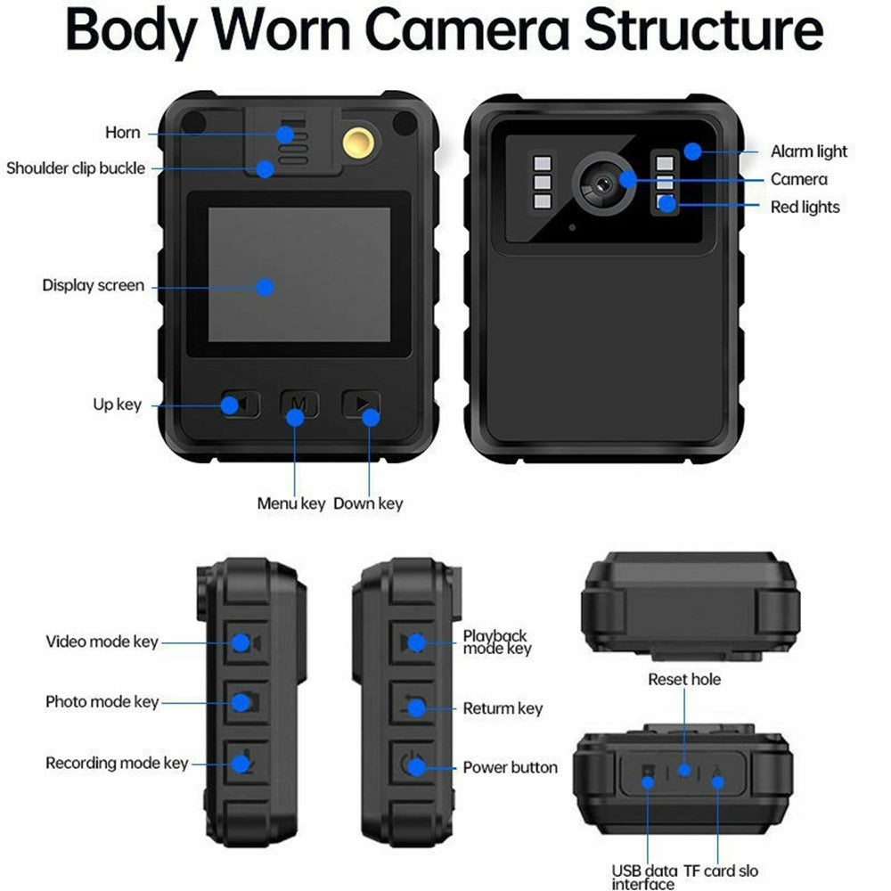 L9 Waterproof Body Worn Camera Wearable Camera Bodycam for Law Enforcement