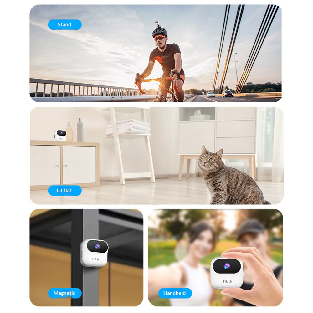 A8 Vlog Pocket Camera Mini WiFi Camera Magnetic Mount HD Home Security Monitor Surveillance Cam