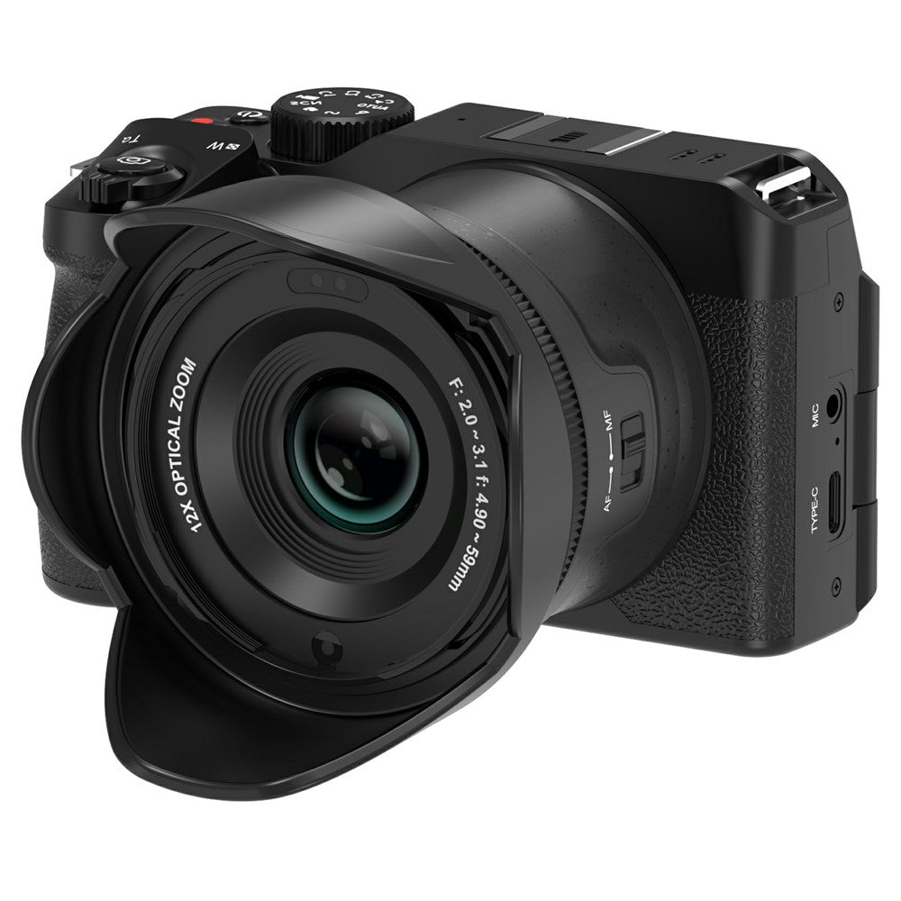 ORDRO G650 12X Optical Zoom Digital Camera 2.8 Inch Flip Screen 5K Video Recorder Built-in LED Fill Light