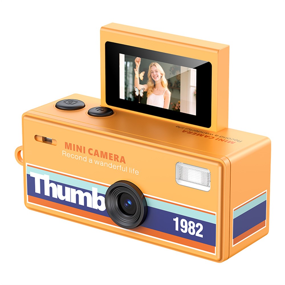 LK-030 Thumb Camera with Keychain 0.96 Inch Flip Screen Retro CCD Digital Camera 720P Mini Camcorder