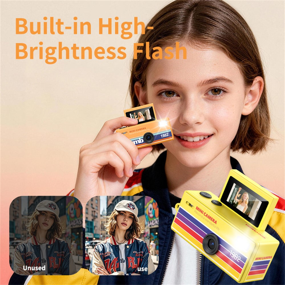 LK-030 Thumb Camera with Keychain 0.96 Inch Flip Screen Retro CCD Digital Camera 720P Mini Camcorder