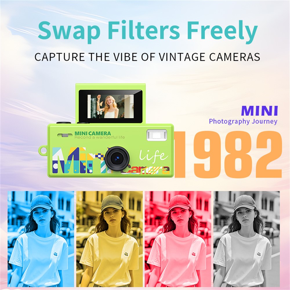 LK-030 Thumb Camera with Keychain 0.96 Inch Flip Screen Retro CCD Digital Camera 720P Mini Camcorder