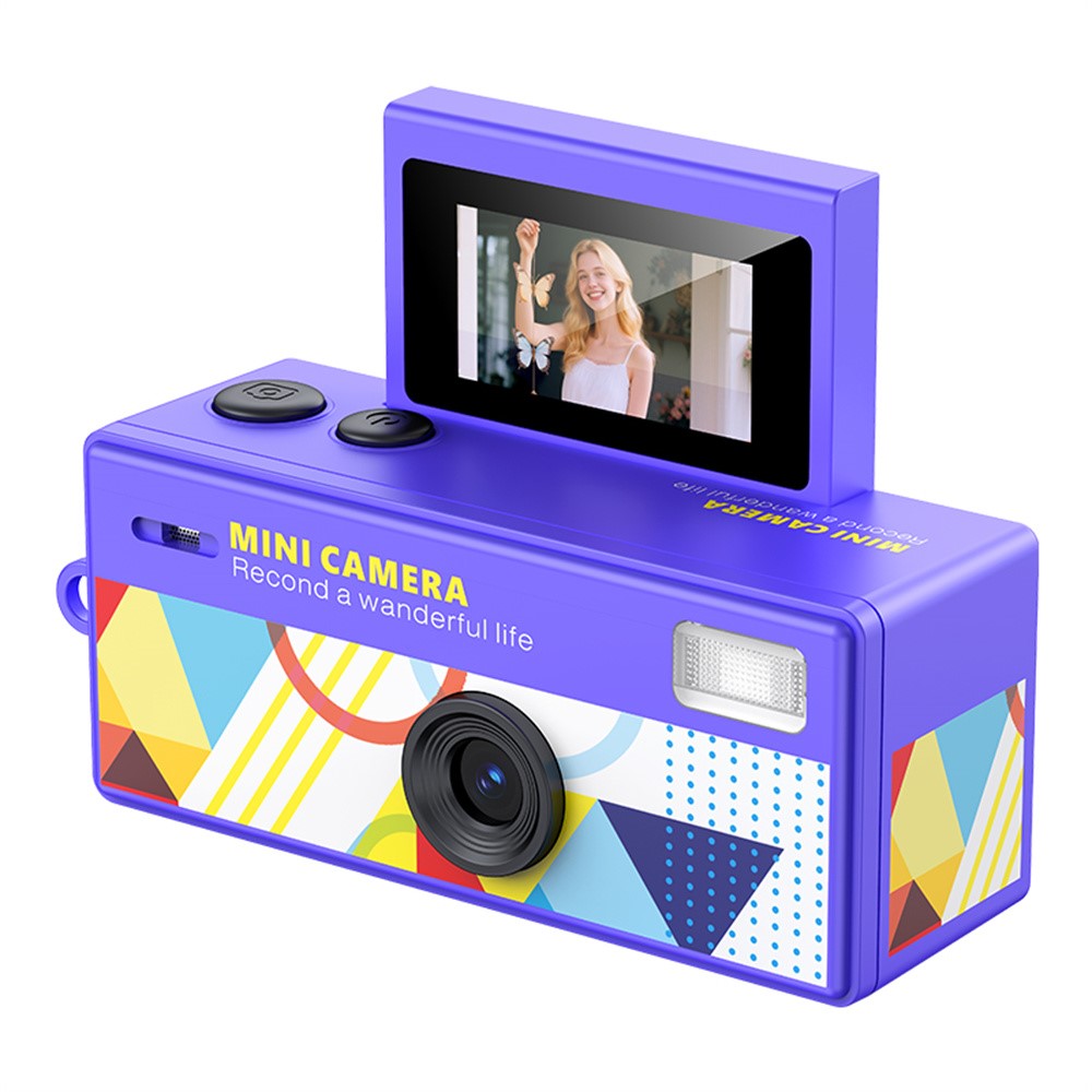 LK-030 Thumb Camera with Keychain 0.96 Inch Flip Screen Retro CCD Digital Camera 720P Mini Camcorder