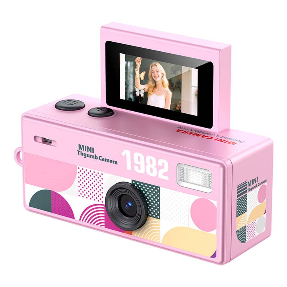 LK-030 Thumb Camera with Keychain 0.96 Inch Flip Screen Retro CCD Digital Camera 720P Mini Camcorder