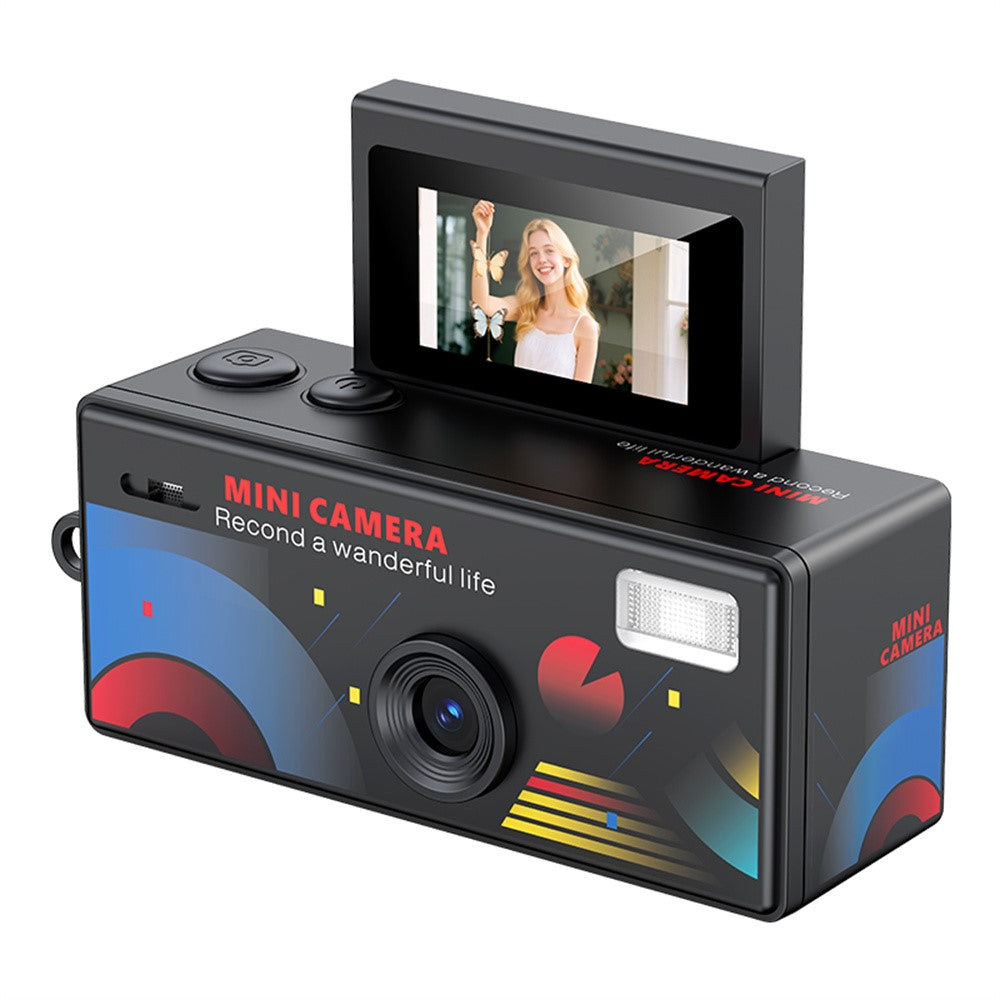 LK-030 Thumb Camera with Keychain 0.96 Inch Flip Screen Retro CCD Digital Camera 720P Mini Camcorder