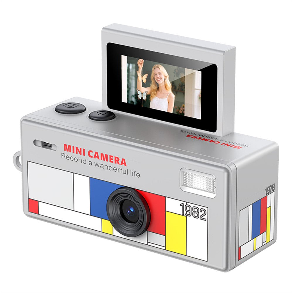 LK-030 Thumb Camera with Keychain 0.96 Inch Flip Screen Retro CCD Digital Camera 720P Mini Camcorder