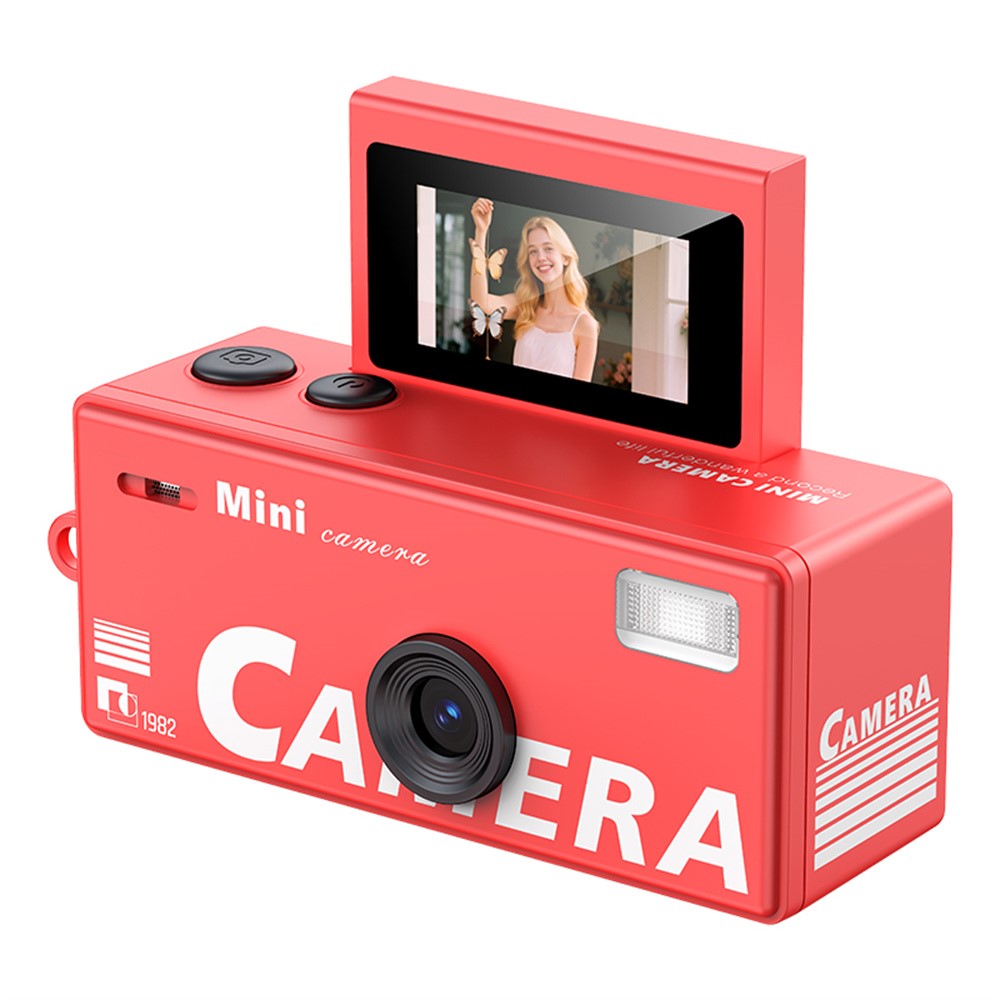 LK-030 Thumb Camera with Keychain 0.96 Inch Flip Screen Retro CCD Digital Camera 720P Mini Camcorder