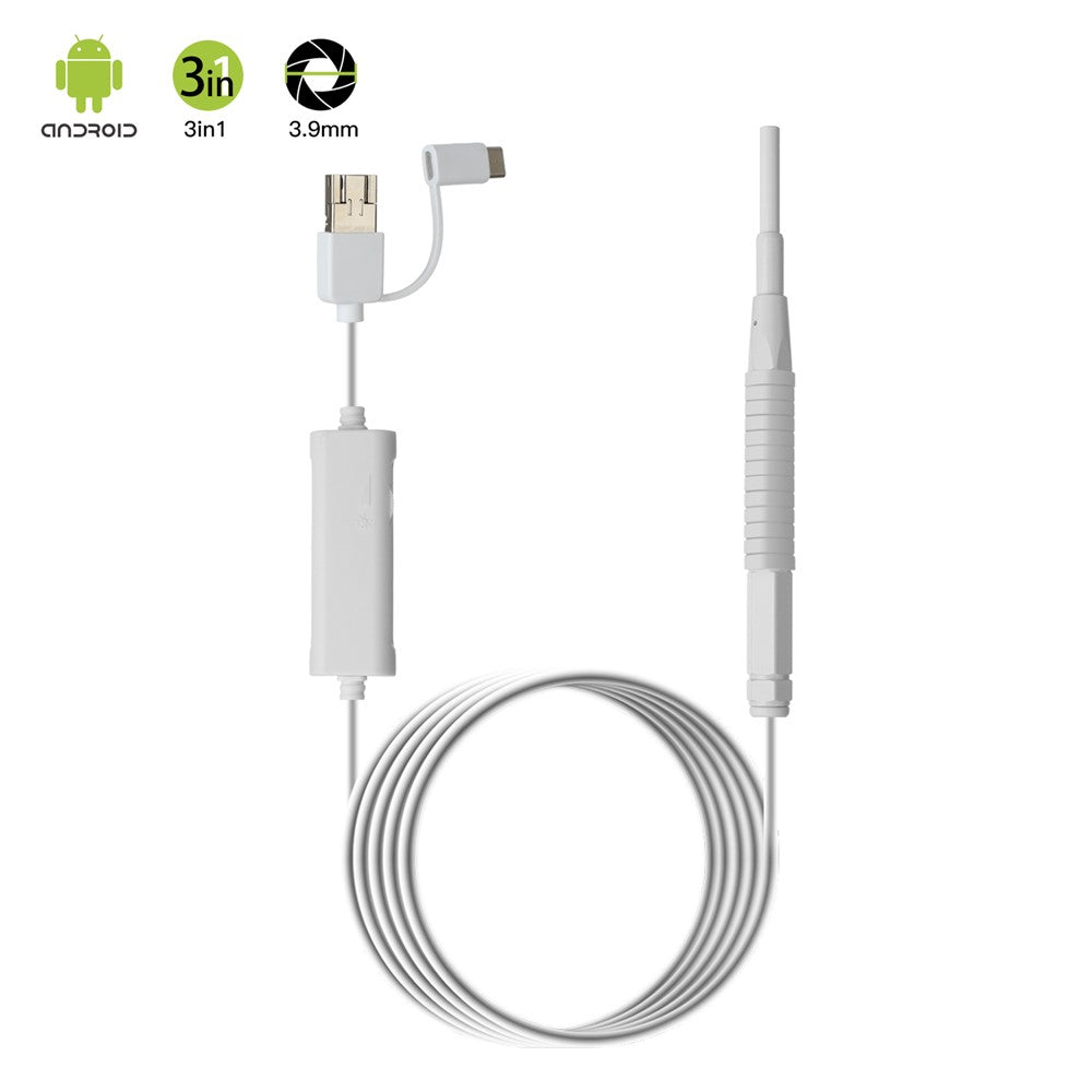 AN103 3-in-1 3.9mm Otoscope Camera Ear Scope Endoscope Ear Wax Removal Tool