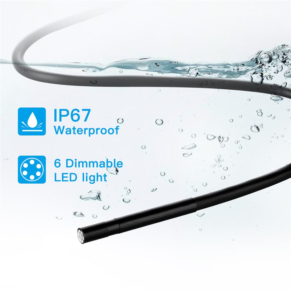 F220 5.5mm Industrial Endoscope WiFi Borescope Inspection Camera with 5M Semi-Rigid Cable