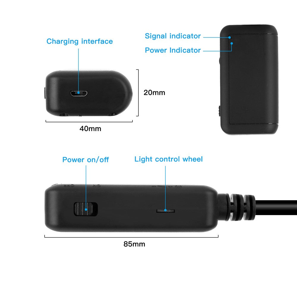 F220 5.5mm Industrial Endoscope WiFi Borescope Inspection Camera with 5M Semi-Rigid Cable