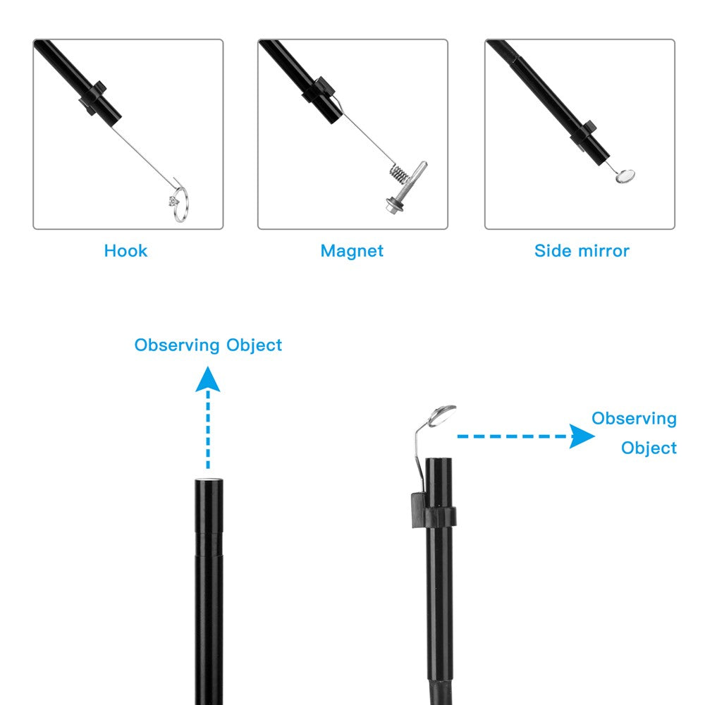 F220 5.5mm Industrial Endoscope WiFi Borescope Inspection Camera with 5M Semi-Rigid Cable