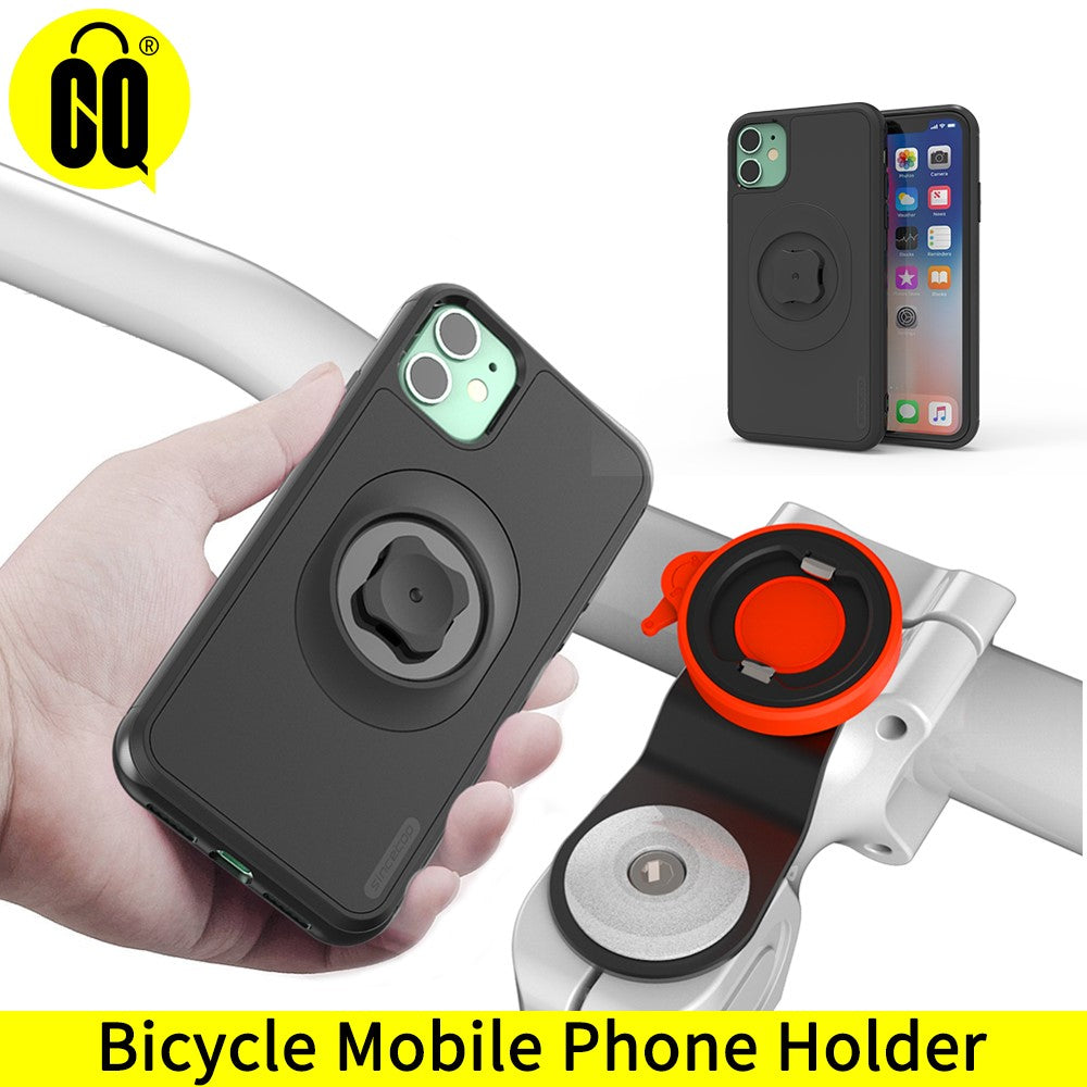 Mountain Bike Bicycle Handlebar Phone Bracket with Shockproof Protective Shell for iPhone 11 6.1 inch
