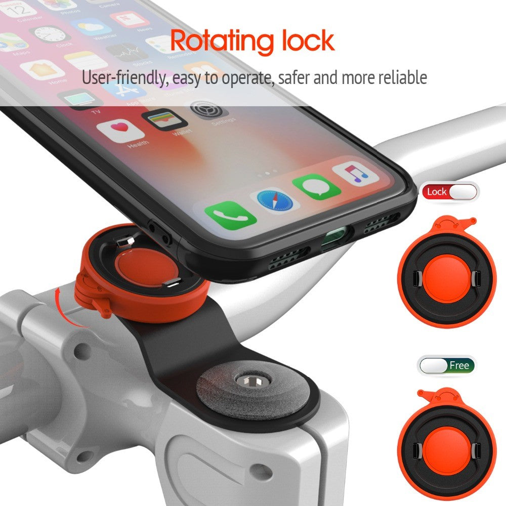 Mountain Bike Bicycle Handlebar Phone Bracket with Shockproof Protective Shell for iPhone 11 6.1 inch