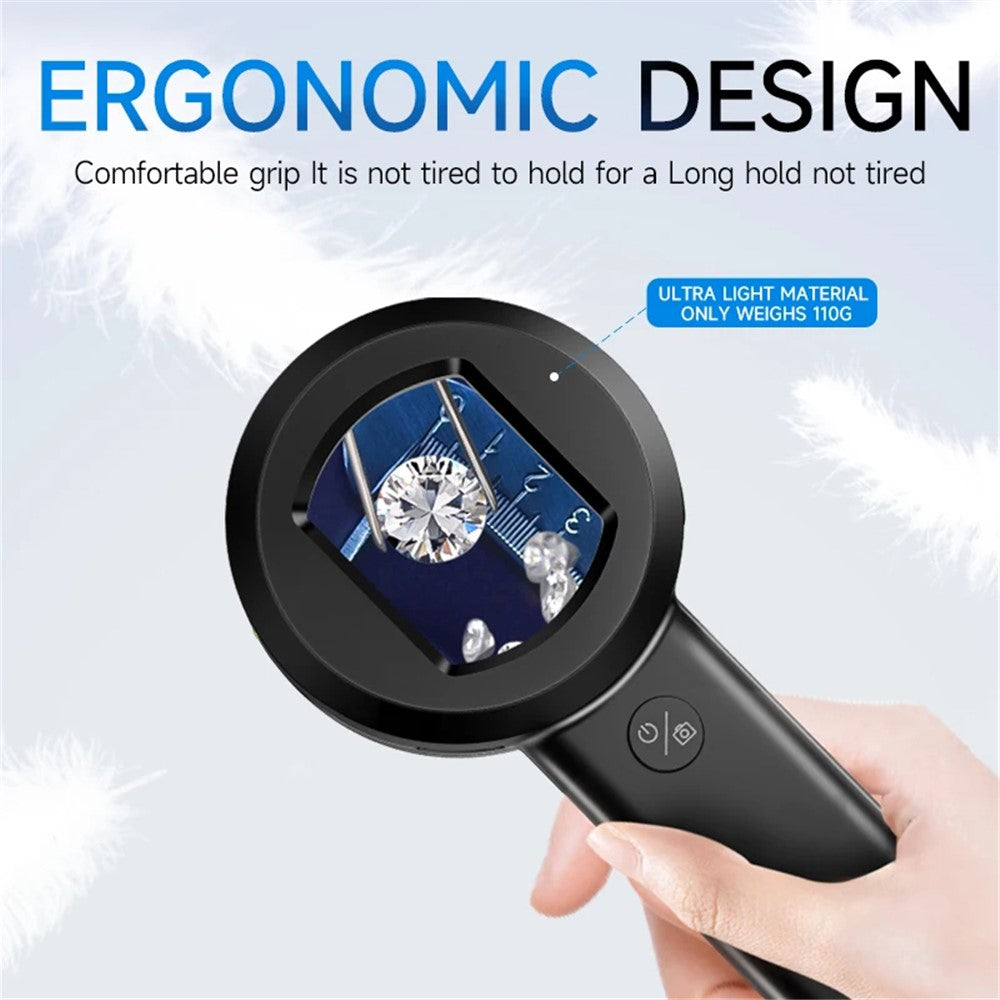 HM020 2-inch IPS HD Screen Magnifying Microscope Handheld Magnifier with LED Light