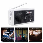 RD626 Udendørs Soldrevet Håndsving AM/FM-radio LED-lommelygte 1200mAh Powerbank