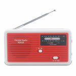 RD626 Udendørs Soldrevet Håndsving AM/FM-radio LED-lommelygte 1200mAh Powerbank