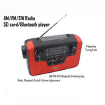 RD388 Solar Power Hand Crank AM / FM / SW Radio Bluetooth-compatible Player LED Flashlight 2200mAh Power Bank