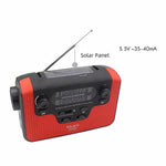 RD388 Solar Power Hand Crank AM / FM / SW Radio Bluetooth-compatible Player LED Flashlight 2200mAh Power Bank