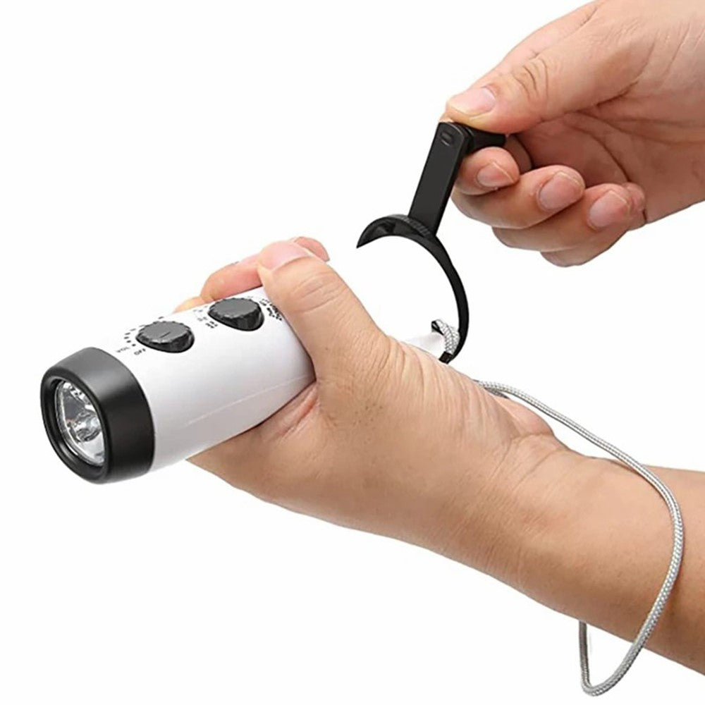 RD300 Portable Hand Crank AM  /  FM Radio LED Flashlight Phone Power Bank