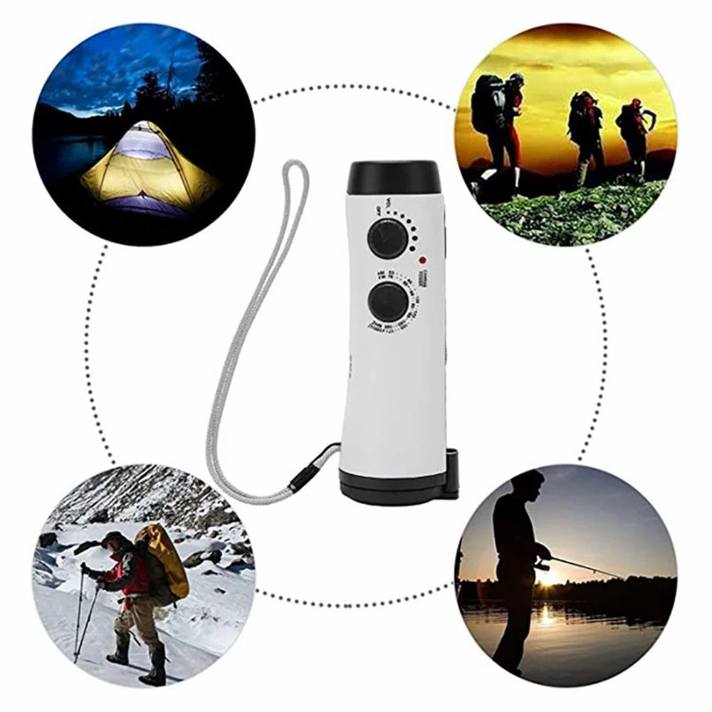 RD300 Portable Hand Crank AM  /  FM Radio LED Flashlight Phone Power Bank