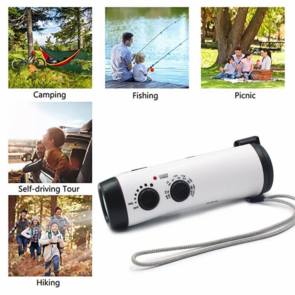 RD300 Portable Hand Crank AM  /  FM Radio LED Flashlight Phone Power Bank