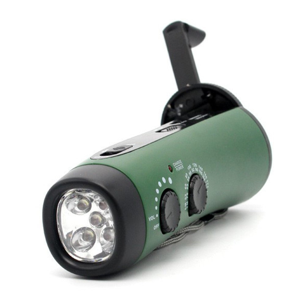 RD300 Portable Hand Crank AM  /  FM Radio LED Flashlight Phone Power Bank