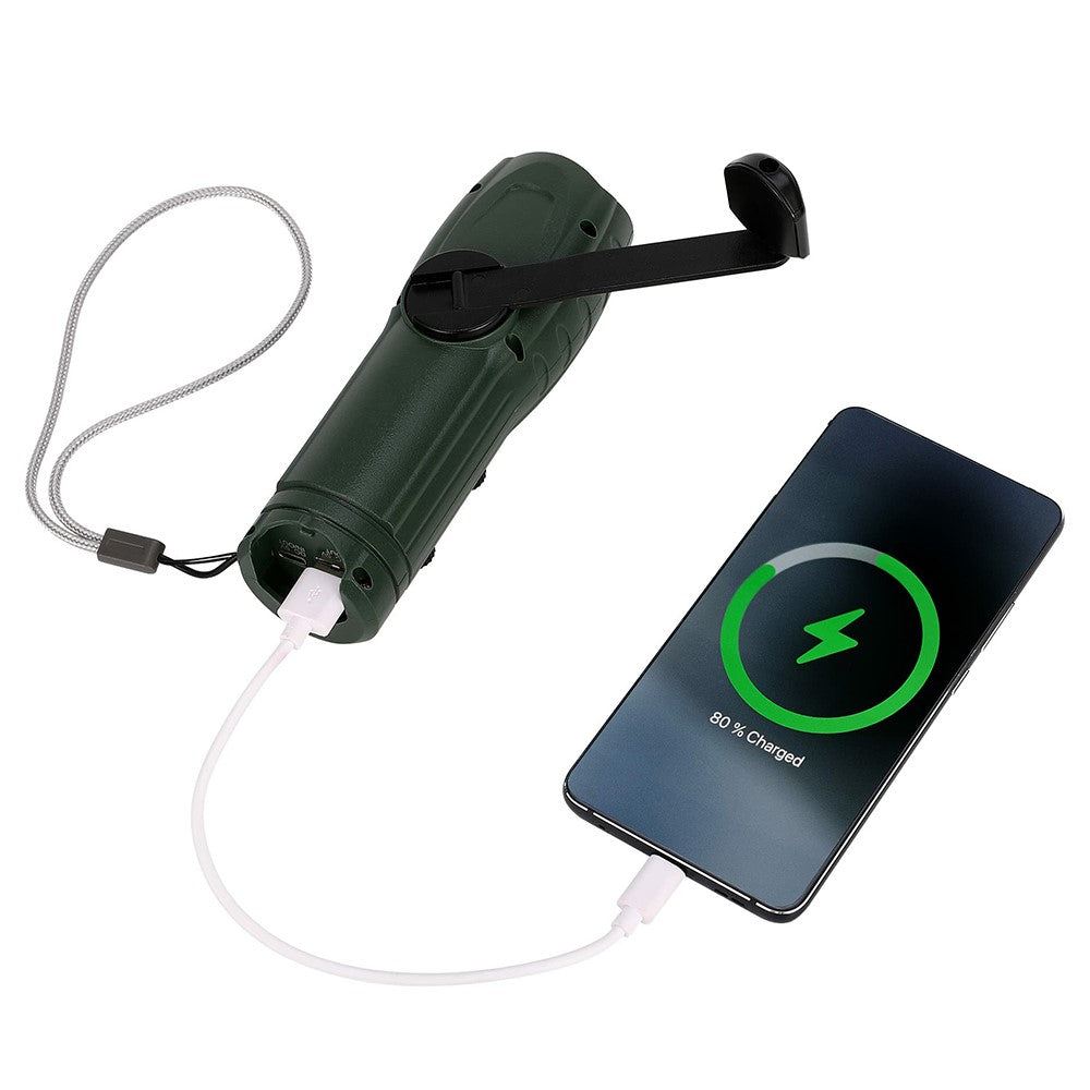 RD361 Outdoor Camping Climbing Hand Crank AM  /  FM Radio LED Flashlight Power Bank
