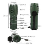RD361 Outdoor Camping Climbing Hand Crank AM  /  FM Radio LED Flashlight Power Bank