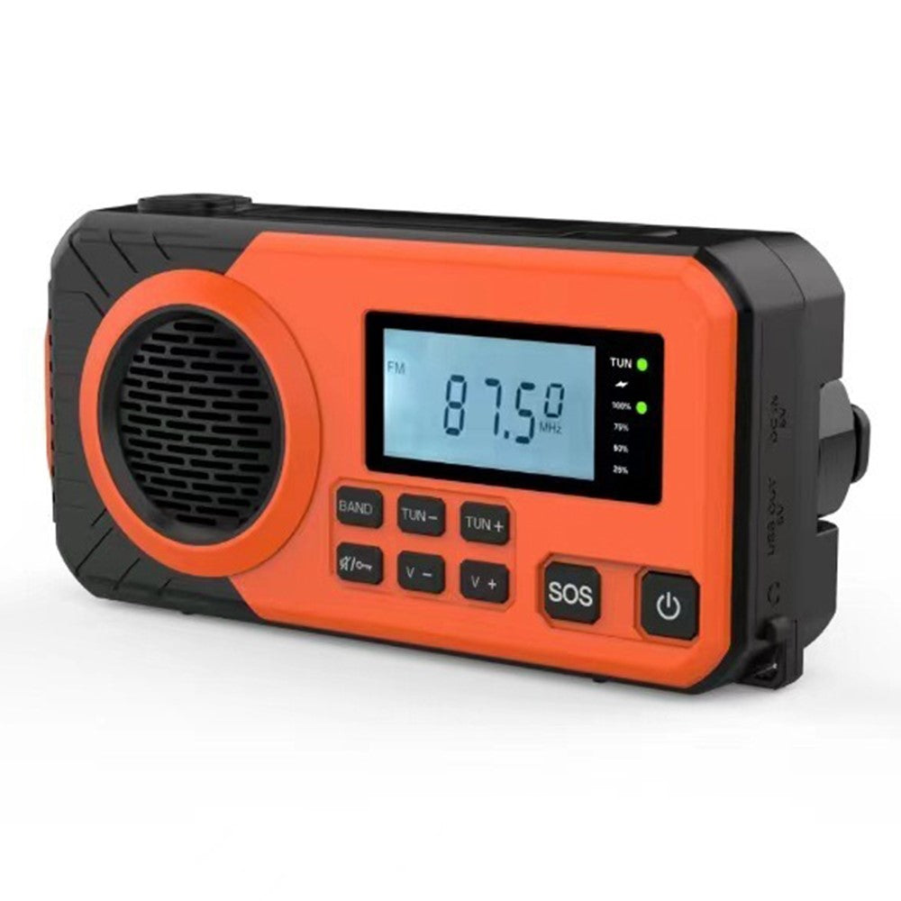 375 Solar Hand Crank Emergency Radio AM / FM / SW Weather Radio 4000mAh Power Bank with Flashlight SOS Alarm (EU Version)