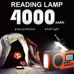 375 Solar Hand Crank Emergency Radio AM / FM / SW Weather Radio 4000mAh Power Bank with Flashlight SOS Alarm (EU Version)