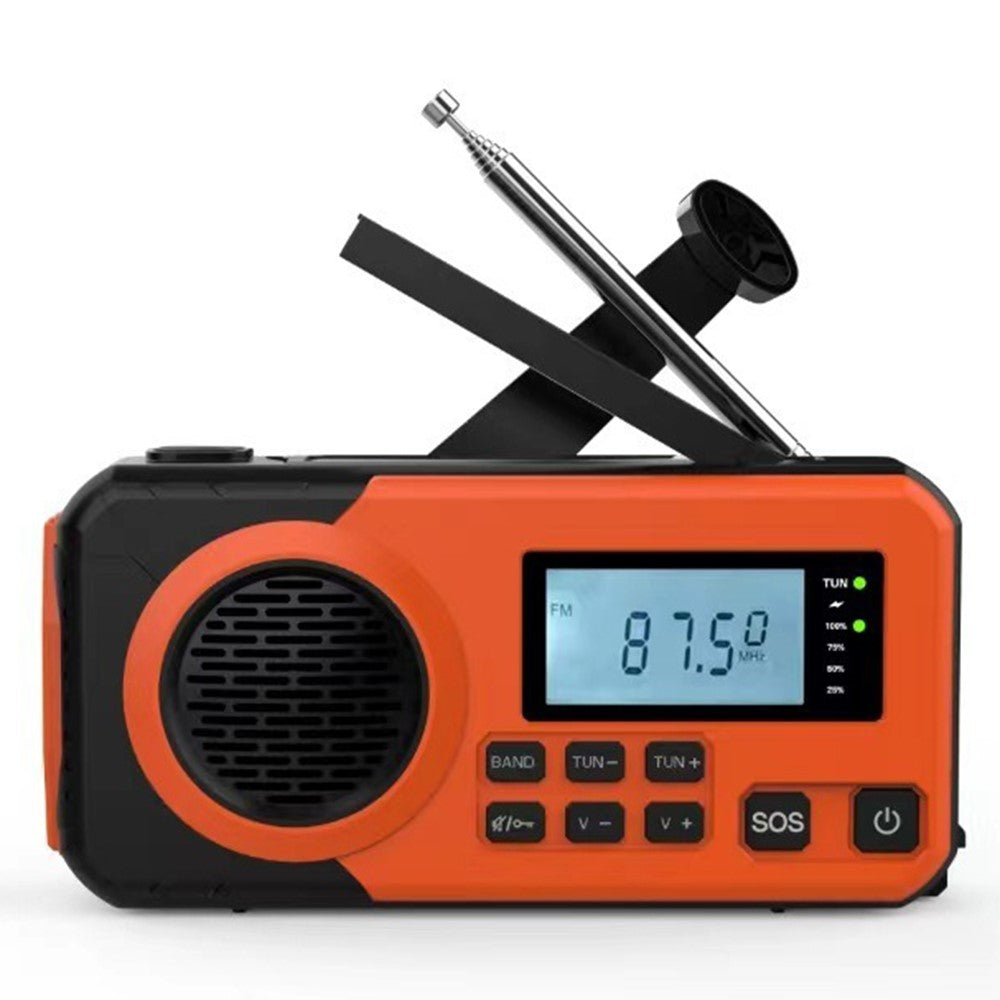 375 Solar Hand Crank Emergency Radio AM / FM / SW Weather Radio 4000mAh Power Bank with Flashlight SOS Alarm (EU Version)