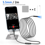 5001 5.5mm Aluminum Tube Industrial Endoscope 2MP HD Inspection Camera with 2m Hard Cable, iP Interface