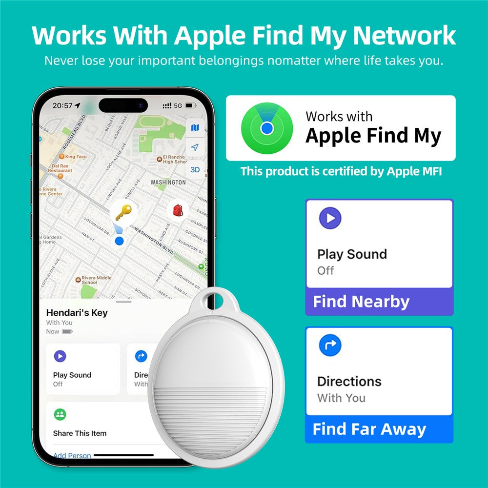 F03 Smart Finder Bluetooth-kompatibel Bagagespårare Nyckel Smart Tagg för iOS
