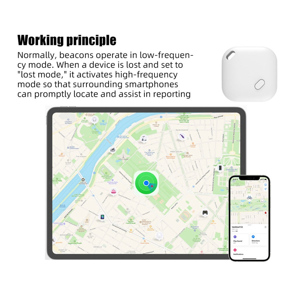 F02 Smart Finder Bluetooth-compatible Luggage Tracker Car Key Smart Tag for iOS