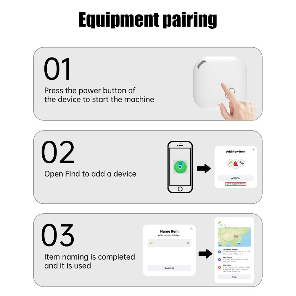 F02 Smart Finder Bluetooth-compatible Luggage Tracker Car Key Smart Tag for iOS