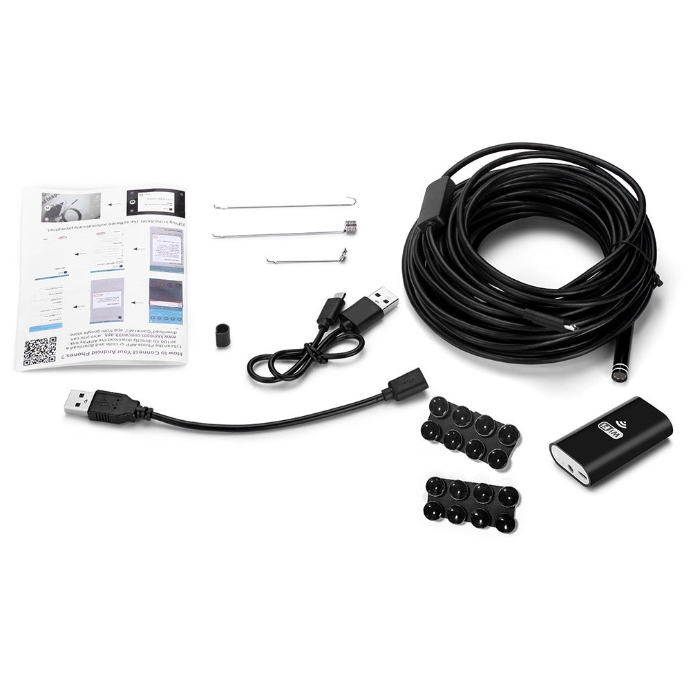 YPC100 10m Flexible Wire WiFi Borescope 8mm Camera Lens Cell Phone Inspection Endoscope