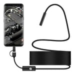 Y1002 10m Flexible Wire Type-C+USB+Android Phone Borescope 5.5mm Camera Lens Inspection Endoscope