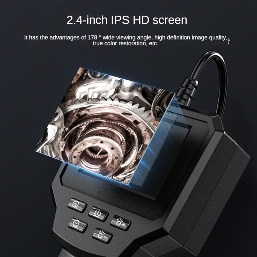 128A 3m Hard Wire 2.4 inch Screen Inspection Endoscope 8mm Camera Lens Industrial Borescope