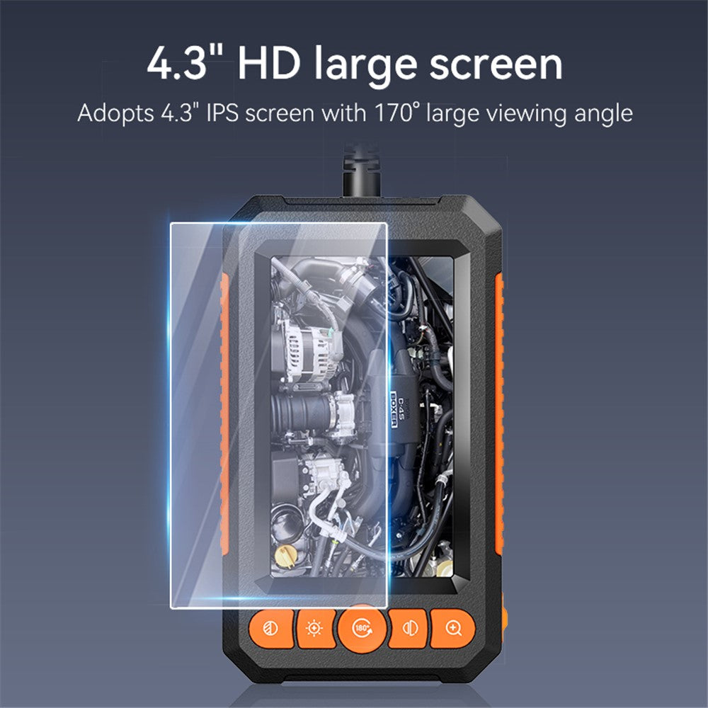 C43 5m Wire 8mm Single Lens Inspection Borescope 1080P Camera Endoscope with 4.3 inch Screen