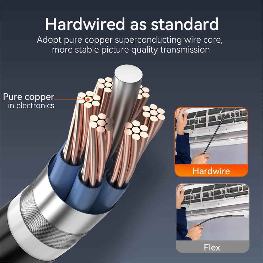 C43 5m Wire 8mm Single Lens Inspection Borescope 1080P Camera Endoscope with 4.3 inch Screen