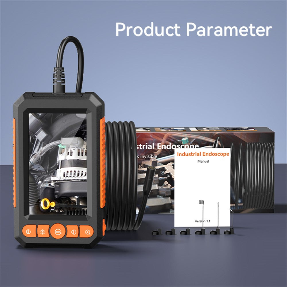 C43 5m Wire 8mm Single Lens Inspection Borescope 1080P Camera Endoscope with 4.3 inch Screen