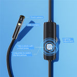 AN112 2m Hard Wire 8mm Dual Lens 3.0MP HD Endoscope Industrial Inspection Camera for Apple / Android Phone