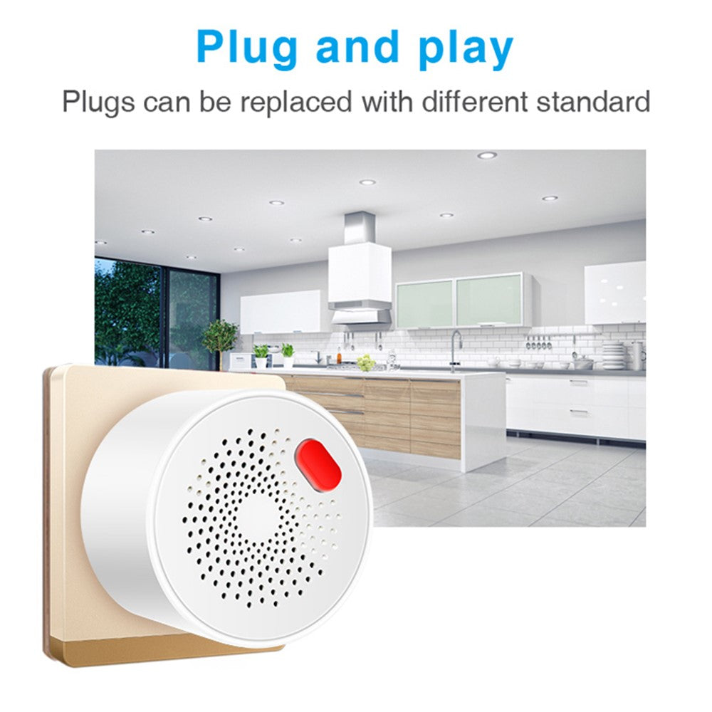 WiFi Gas Leak Sensor Tuya Natural Gas Alarm Plug In Explosive Gas Detector for Home
