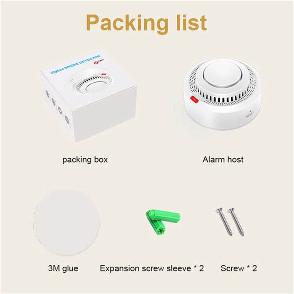 Tuya Zigbee Smoke Detector Real Time Monitoring Smoke Sensor Alarm Works with Alexa / Google Assistant
