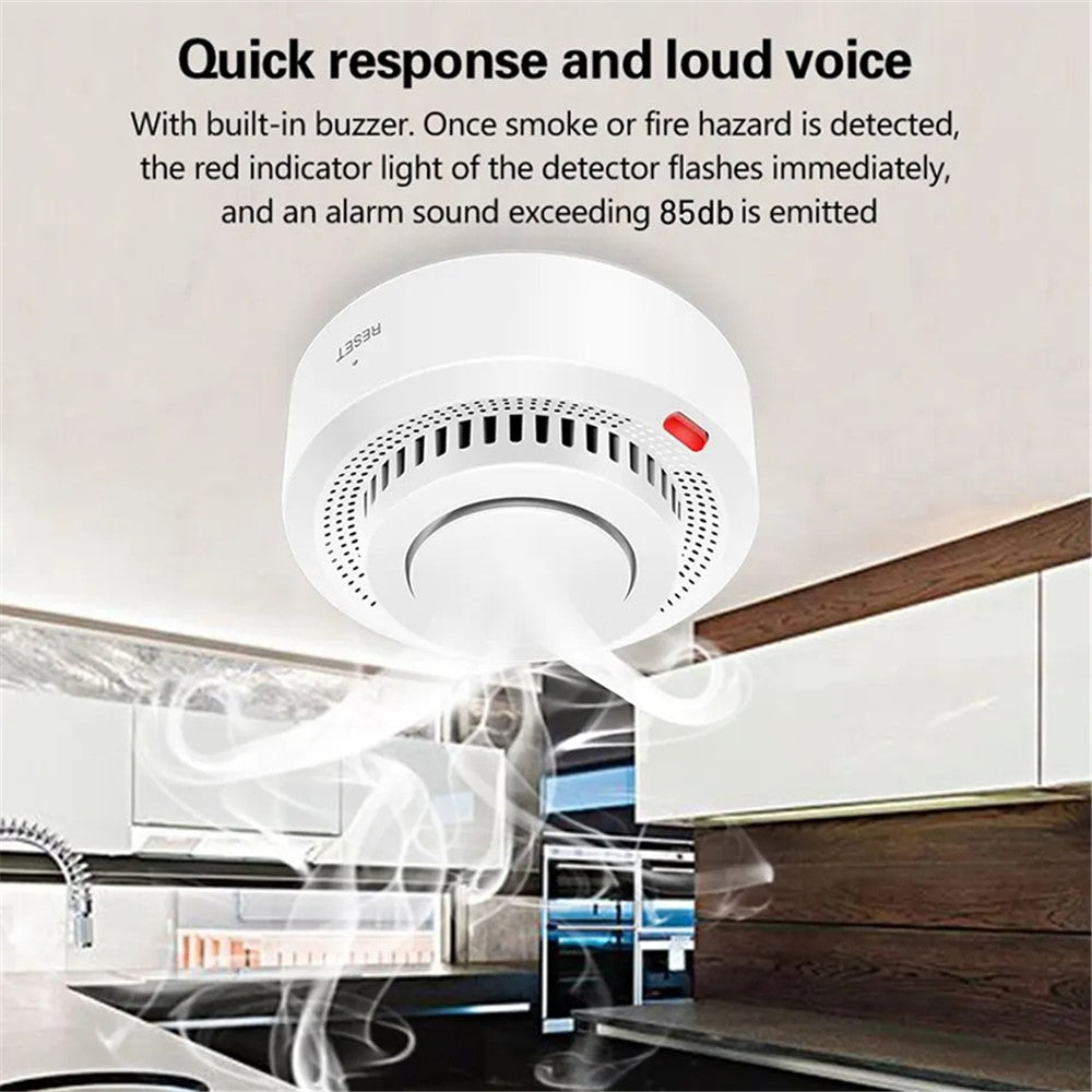 WiFi Smart Smoke Detector Tuya App Controlled Smoke Sensor Alarm Device