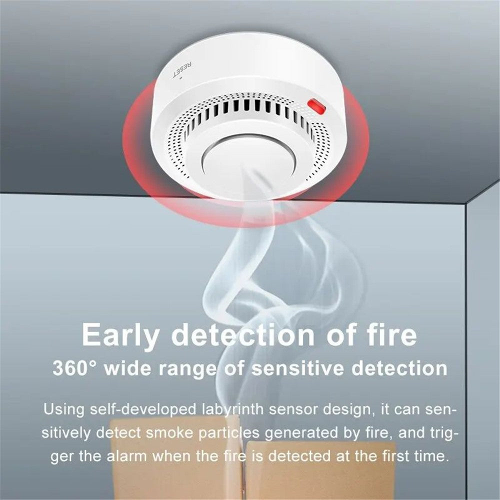 WiFi Smart Smoke Detector Tuya App Controlled Smoke Sensor Alarm Device