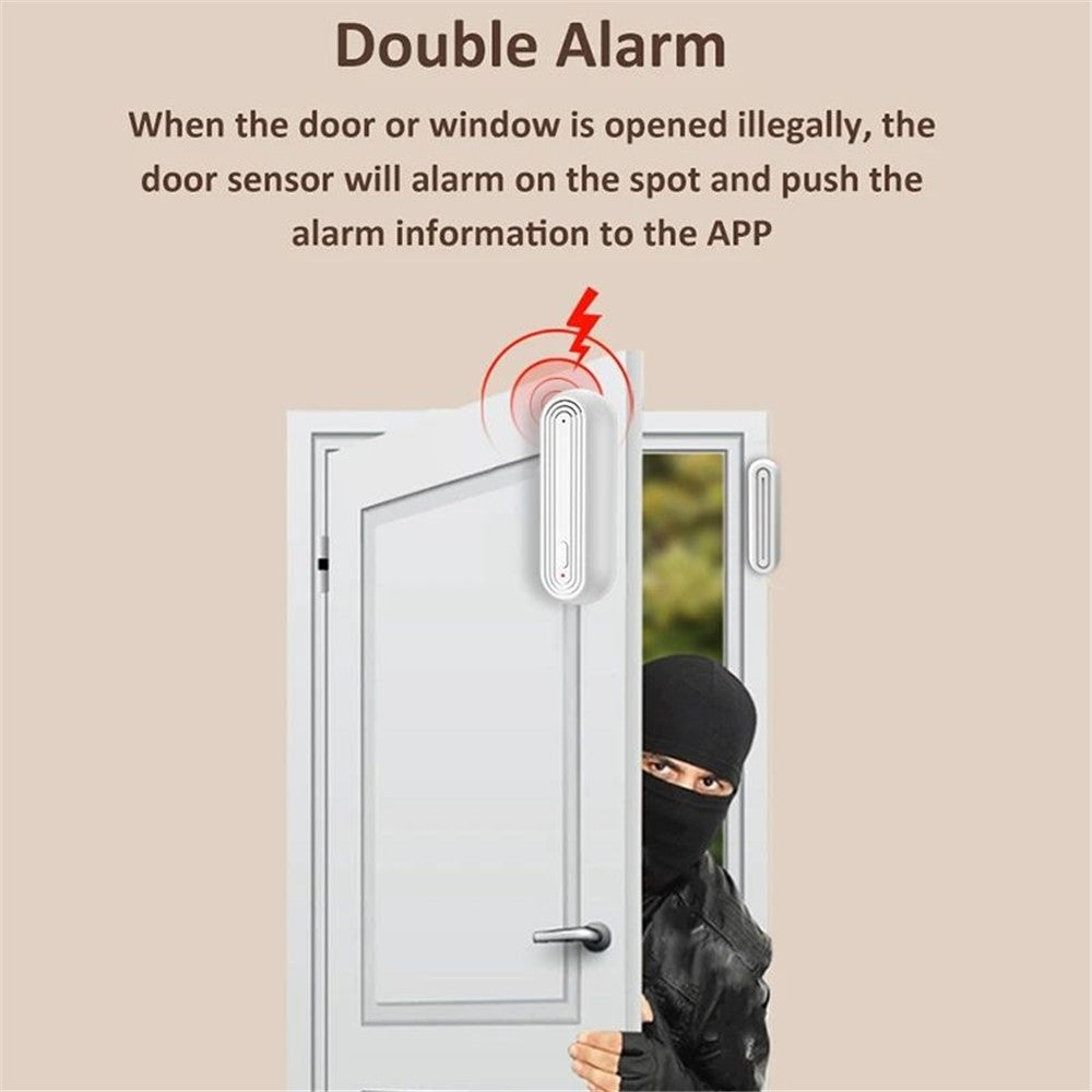 Tuya WiFi Smart Door Magnetic Sensor Alarm Door Window On-Site Alarm Sensor Support Amazon Alexa / Google Assistant