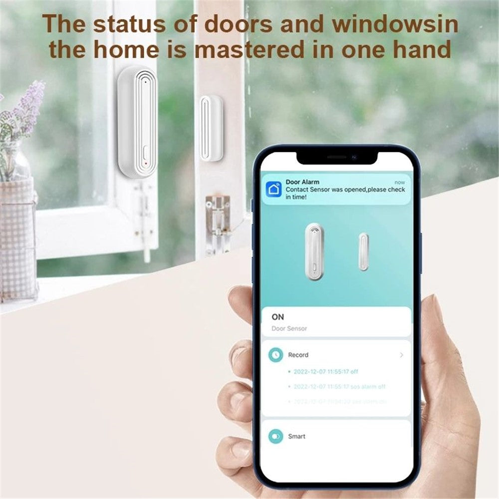 Tuya WiFi Smart Door Magnetic Sensor Alarm Door Window On-Site Alarm Sensor Support Amazon Alexa / Google Assistant